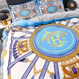 超希少！エルメス 2026新作 掛け布団カバーセット4点 ダブルサイズ/キングサイズベッド ベビーベルベットベッドカバー 新居寝具用品