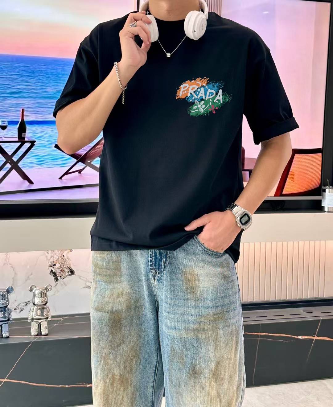 世界中で大人気♪ 2026 プラダ 新作 半袖Tシャツ コピー