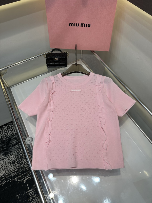 人気No1★ 2026 ミュウミュウ 新作 半袖Tシャツ 偽物  2色