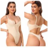 Women's Lace Bodysuit Shapewear With Built-In Bra Body Shaper Butt Lifter Tummy Control V-neck Tank Tops Shaper