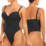 Women's Lace Bodysuit Shapewear With Built-In Bra Body Shaper Butt Lifter Tummy Control V-neck Tank Tops Shaper