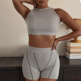 Custom Logo Women Lounge Wear Summer Clothing Short Outfits Ribbed Two Piece Set