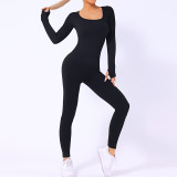 Workout Yoga Fitness Seamless Long Sleeve One Piece Jumpsuit YJ3132