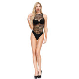 Wholesale Women Fishnets Bodysuit Cutout Solid Mesh Sheer Lingerie Dresses Sexy Crotchless  Bodystocking Pantyhose