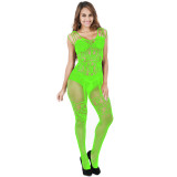 Wholesale Women Fishnets Bodysuit Cutout Solid Mesh Sheer Lingerie Dresses Sexy Crotchless  Bodystocking Pantyhose