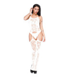 Wholesale Women Fishnets Bodysuit Cutout Solid Mesh Sheer Lingerie Dresses Sexy Crotchless  Bodystocking Pantyhose