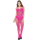 Wholesale Women Fishnets Bodysuit Cutout Solid Mesh Sheer Lingerie Dresses Sexy Crotchless  Bodystocking Pantyhose