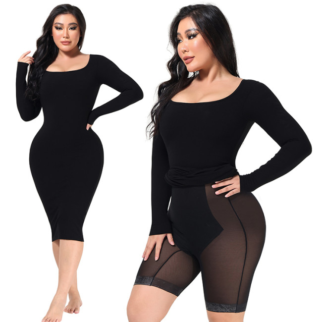 New Double-Layer Long-Sleeved Fajas Dress