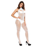 Wholesale Women Fishnets Bodysuit Cutout Solid Mesh Sheer Lingerie Dresses Sexy Crotchless  Bodystocking Pantyhose