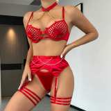 Black Mesh Hollow Perspective Midnight Touch Lingerie Set