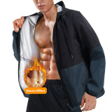 Silver PU Coated Sauna Pakken Heren 5 Times Sweating Zipper Jacket Workout Men Weight Loss Sauna Suits