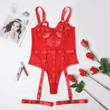 V-Neck Lace Babydoll Sexy Transparent Teddy Lingerie