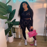 2023 spring Clothing Loungewear Sexy Hollow Tights Casual Sports Suit 2 piece biker Women's sets y2k two piece for women