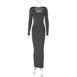 Custom Long Sleeve Solid Bodycon Skims Dress