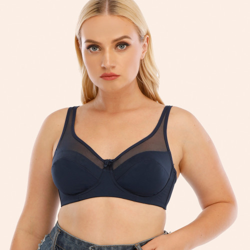 Transparent Lace Underwear Women's Ultra-thin Sexy Large Size Bra Bras Drooping Big Breasts Show Small Foreign Trade Fat MM