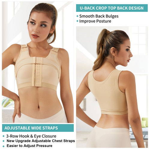 45% Spandex High Compression Breast Augmentation Post Op Surgery Women Shaper Top Vest Fajas Colombianas Shapewear Bra For Women