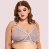 Plus Size Bra Ultra-thin Lace Cross X Sweetheart Large Size No Rim Underwear Cross-border B C D E F Cup Bras
