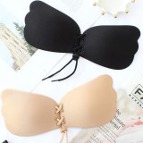 Hot Sexy Deep V black push up invisible strapless silicone cloth bra strapless tube bra