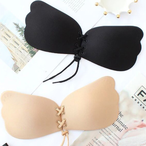 Hot Sexy Deep V black push up invisible strapless silicone cloth bra strapless tube bra