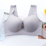 Women Bra Latex Push Up Bras Seamless Bralette Female 36D-46E Plus Size Bra Tank Tops Gathers Shockproof Pad Brassiere Underwear