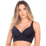 Plus Size GH IJ Deep Cup Wireless Hide Back Fat Full Back Coverage Bra