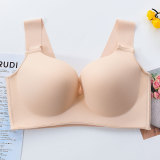 Women Bra Latex Push Up Bras Seamless Bralette Female 36D-46E Plus Size Bra Tank Tops Gathers Shockproof Pad Brassiere Underwear