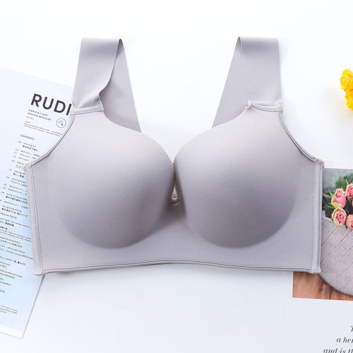 Women Bra Latex Push Up Bras Seamless Bralette Female 36D-46E Plus Size Bra Tank Tops Gathers Shockproof Pad Brassiere Underwear
