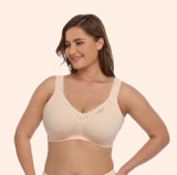 Cross-border Brand Boutique Plus Size Bra Fat MM Middle-aged Elderly Foreign Trade Bra Lace Cotton Underwear Full Cup Bralette