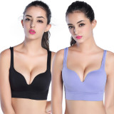 2022  New Women Sport Bras Shirt Fitness Running Underwear Padded Bra Crop Sport Top Underwear Wireless Push Up Brassiere