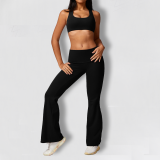 Boskims 2024 Women's Sets Plain Beautiful Back Cropped Top Athleisure Set Slimming Halterneck Tight Yoga Suit Set