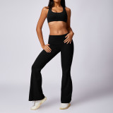 Boskims 2024 Women's Sets Plain Beautiful Back Cropped Top Athleisure Set Slimming Halterneck Tight Yoga Suit Set