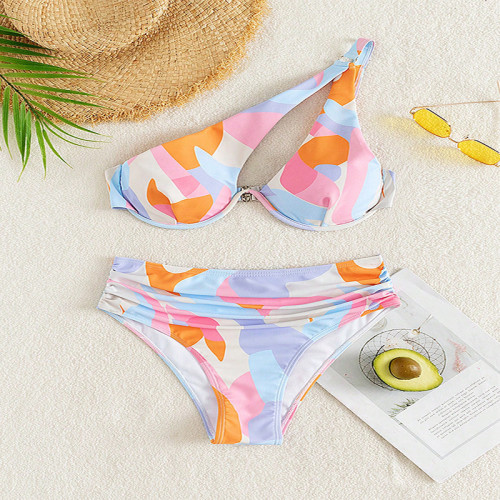 High Waist Bikini Swimwear Printed Split Sexy Swimsuit