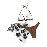 New Fashion Women's Three-Piece Beach Bikini Swimsuit Set