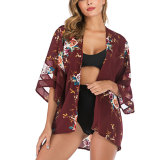 Women Printed Sun Protection Shirt Mesh Beach Wear