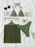 New Sexy Hollow One-piece Mesh Skirt Swimsuit Bikini
