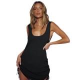 Beach Cover Up Backless Knitted Tank Top Bikini Cover Up Vacation Dress