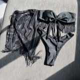 New tTassel Strapless Mesh Three-piece Swimsuit Bikini
