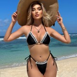 2024 New Sexy Lace Split Swimsuit Drawstring Bikini