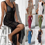 2024 Vacation Beach Knitted Hollow Backless Cover-ups For Women
