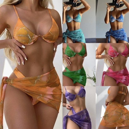 2024 Hot Selling Multi-color Digital Printed Mesh Swimsuit