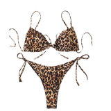New Split Bikini Ruffled Leopard Print Sexy Swimsuit