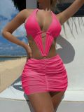 New Sexy Hollow One-piece Solid Swimwear Bikini