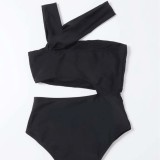 New Sexy One-shoulder Hollow Solid One-piece Swimsuit Bikini