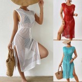 Hot Selling Sexy New Sleeveless Hollow Knitted O Neck Beach Dress