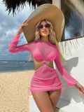 2024 Mesh Hollow Drawstring Bikini Three-piece Set