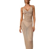 2024  Knitted Hollow Sun Protection Wear Sexy Beach Cover-up