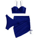 2024 New Swimsuit Three-piece Solid Sexy Summer Bikini