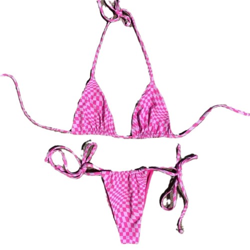 New Split Sexy Slim Square Printing Swimsuit Bikini