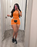 New Women's Solid One Piece Jumpsuit Shorts Set
