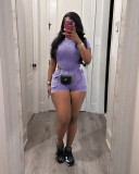 New Women's Solid One Piece Jumpsuit Shorts Set